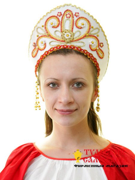 Кокошник "Девичий" белый фото 1 — Samovars.ru
